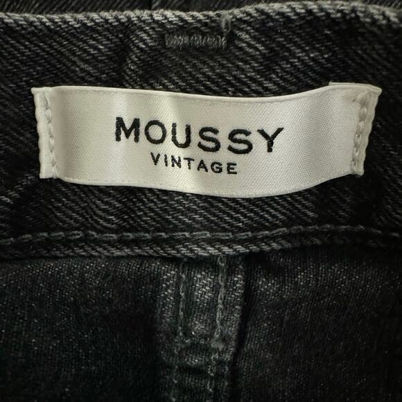Moussy Vintage Distressed Button Fly Denim‎ black Mini Skirt Size 26 / 2 - Picture 8 of 8